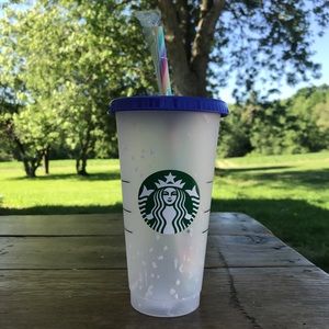 Starbucks Confetti Cup Color Change Rainbow Straw